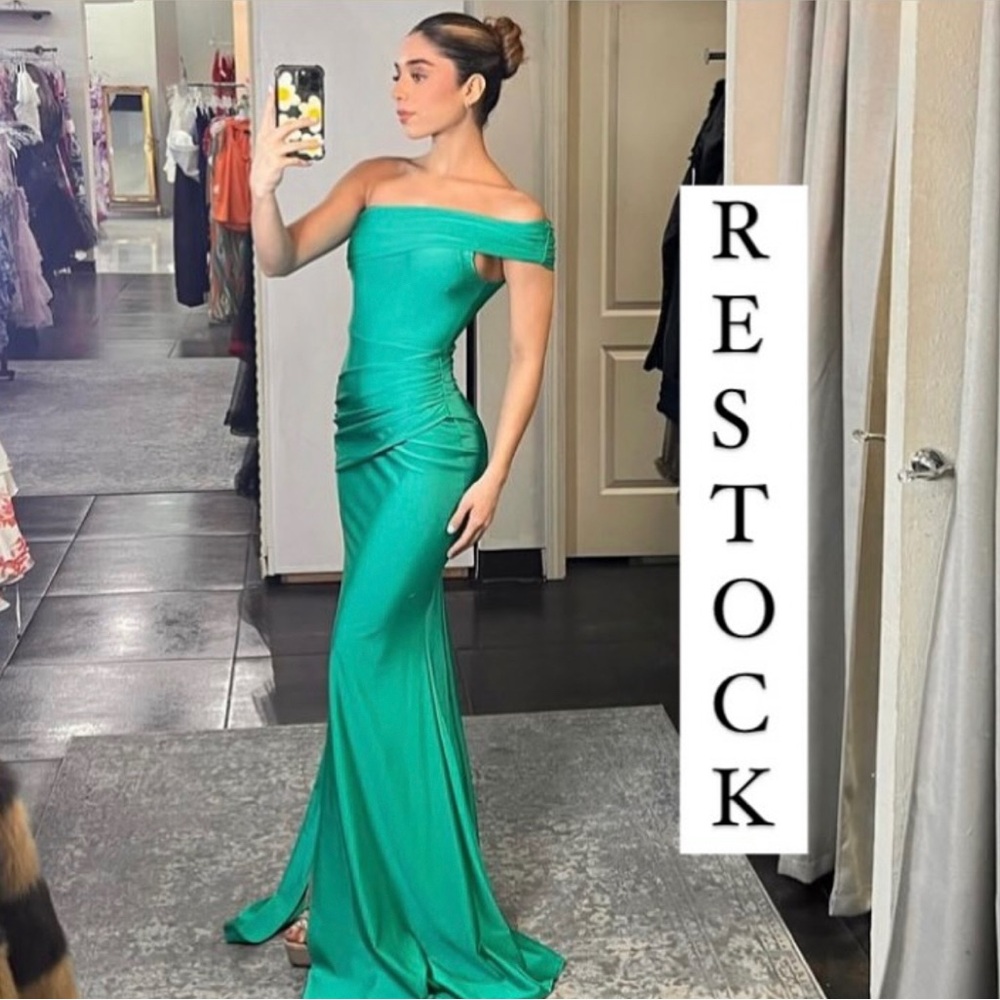 Baby blue evening dress